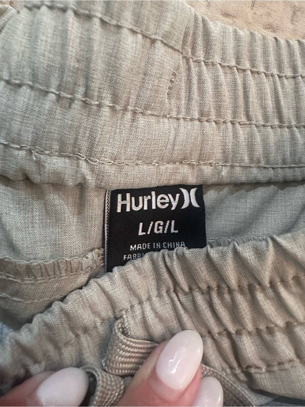 Hurley Men's Light Gray Elastic Waist Athletic Shorts - Picture 3 of 4
